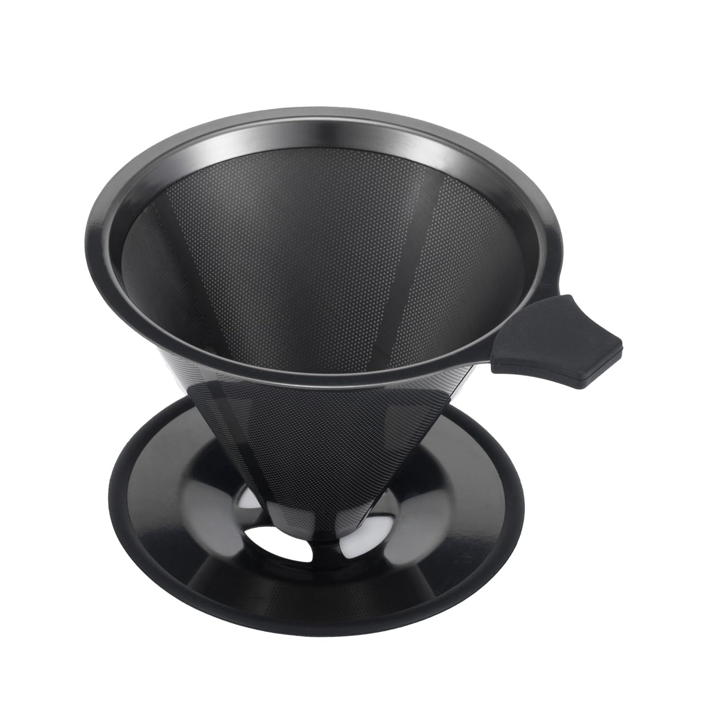 Pour Over Coffee Dripper INSINTAR Stainless Steel Drip Cone Brew Coffee Filter, Reusable Metal Coffee Strainer With Non-Slip Ring&Handle Paperless Pour Over Coffee Maker 1-4 Cup(Titanium Copper)