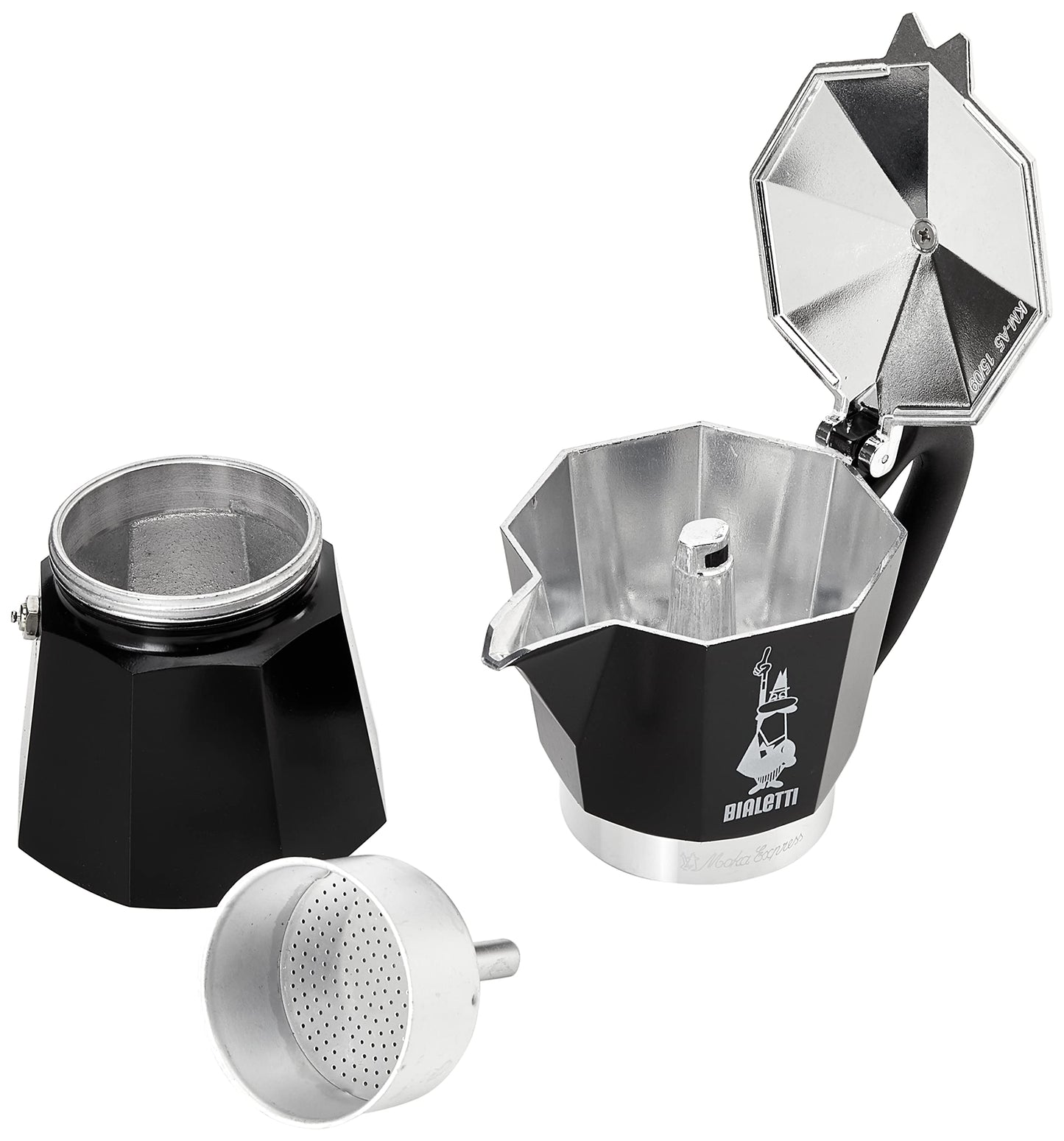 Bialetti - Moka Express: Iconic Stovetop Espresso Maker, Makes Real Italian Coffee, Moka Pot 3 Cups (4.3 Oz - 130 Ml), Aluminium, Silver