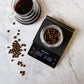 KitchenTour CaféMetric Coffee Scale with Timer 0.1g/2000g - Precision Scale for Espresso & Pour Over - Water Flow Speed Mode and Coffee Powder-to-Liquid Ratio Mode - Rechargeable, LCD Display