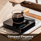 KitchenTour CaféMetric Coffee Scale with Timer 0.1g/2000g - Precision Scale for Espresso & Pour Over - Water Flow Speed Mode and Coffee Powder-to-Liquid Ratio Mode - Rechargeable, LCD Display