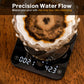KitchenTour CaféMetric Coffee Scale with Timer 0.1g/2000g - Precision Scale for Espresso & Pour Over - Water Flow Speed Mode and Coffee Powder-to-Liquid Ratio Mode - Rechargeable, LCD Display