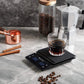 KitchenTour CaféMetric Coffee Scale with Timer 0.1g/2000g - Precision Scale for Espresso & Pour Over - Water Flow Speed Mode and Coffee Powder-to-Liquid Ratio Mode - Rechargeable, LCD Display