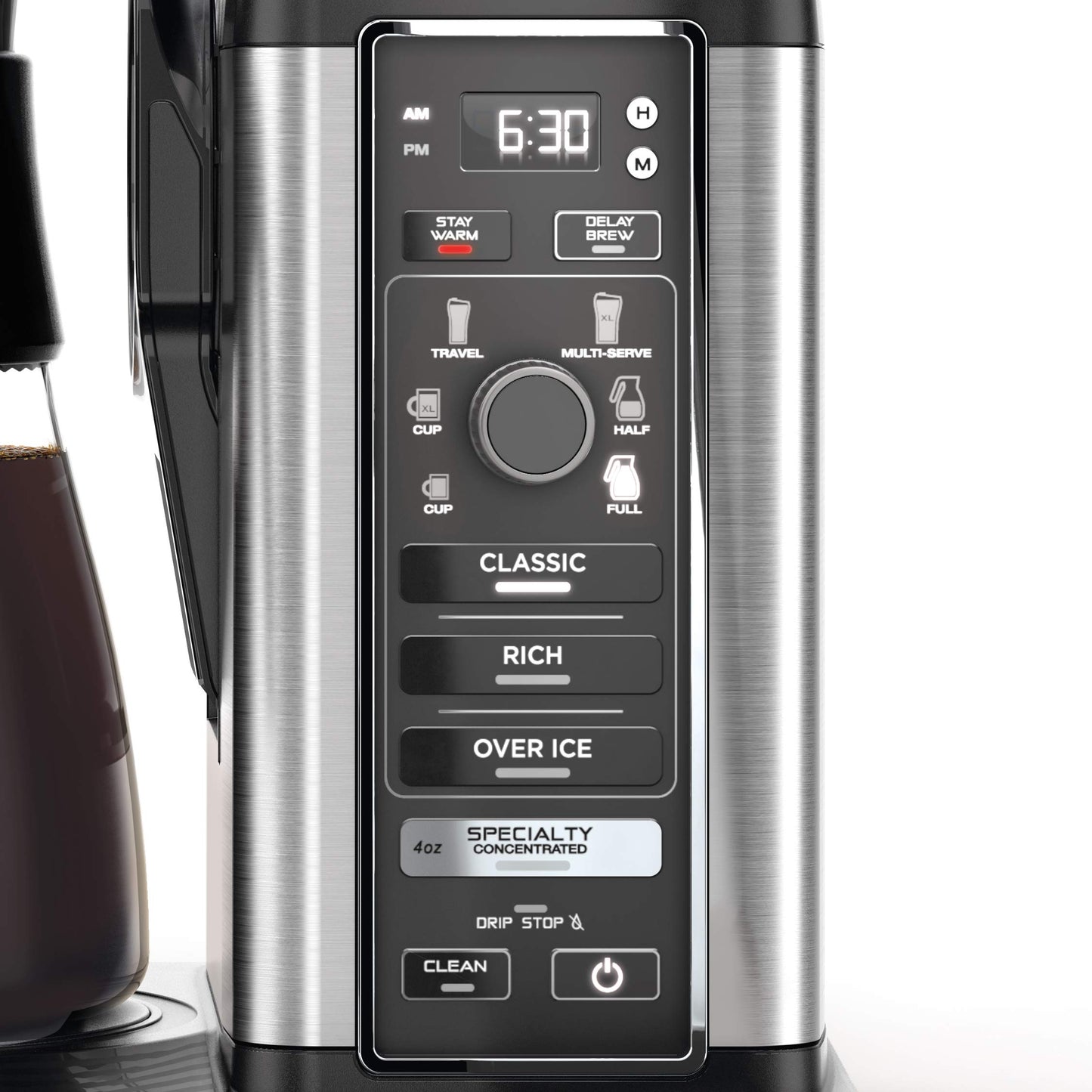 Ninja Specialty Fold-Away Frother (CM401) Coffee Maker, Single Serve to 10 Cup (50 oz.), Glass Carafe (Renewed)